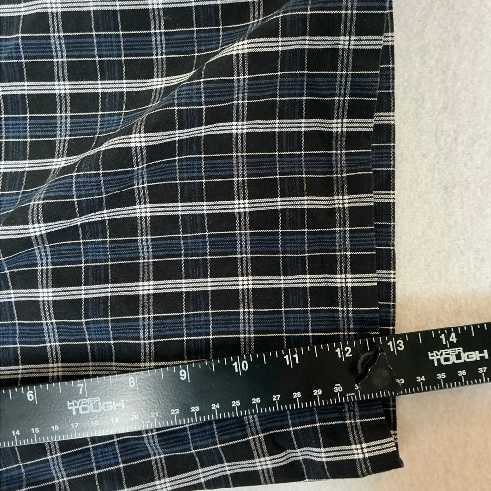 Genuine Dickies Plaid Shorts Mens 32 Black Blue Casual Workwear GR780AMP